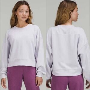 Lululemon Sweatshirt Perfectly Oversized Cropped Crew Purple Crewneck Size 2